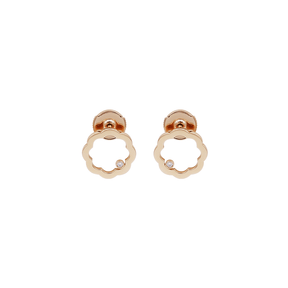 Classic MIMOSA rose gold Earrings 2 Diamonds, without chains